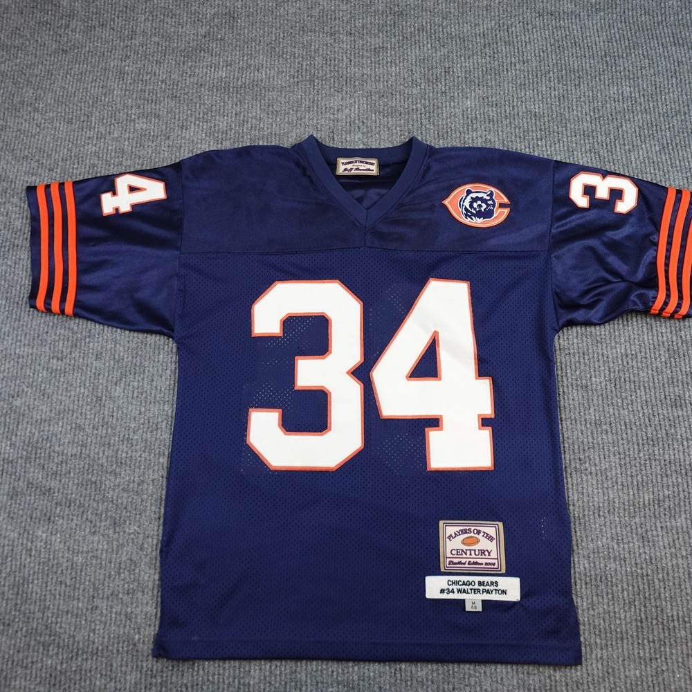 Vintage Chicago Bears Jersey Mens Medium Blue Players Of The Century Payton 34